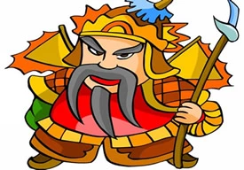 人与神像